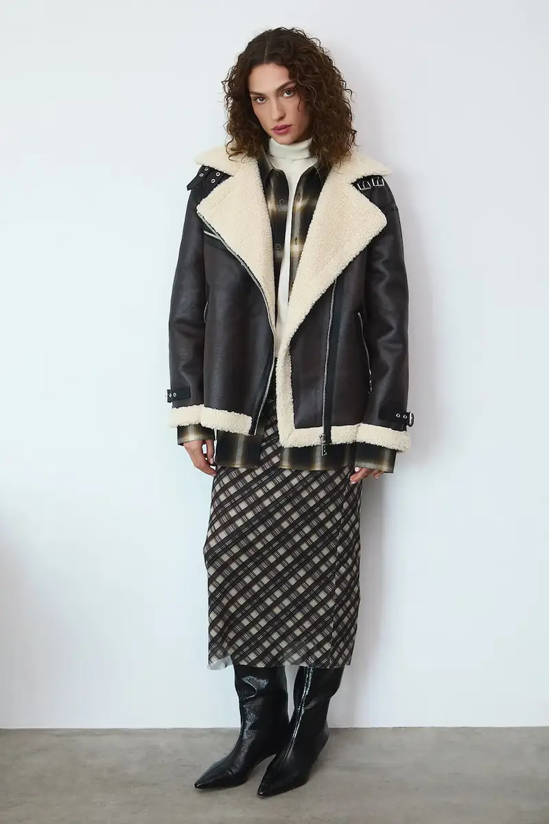 giacca da motociclista Marrone