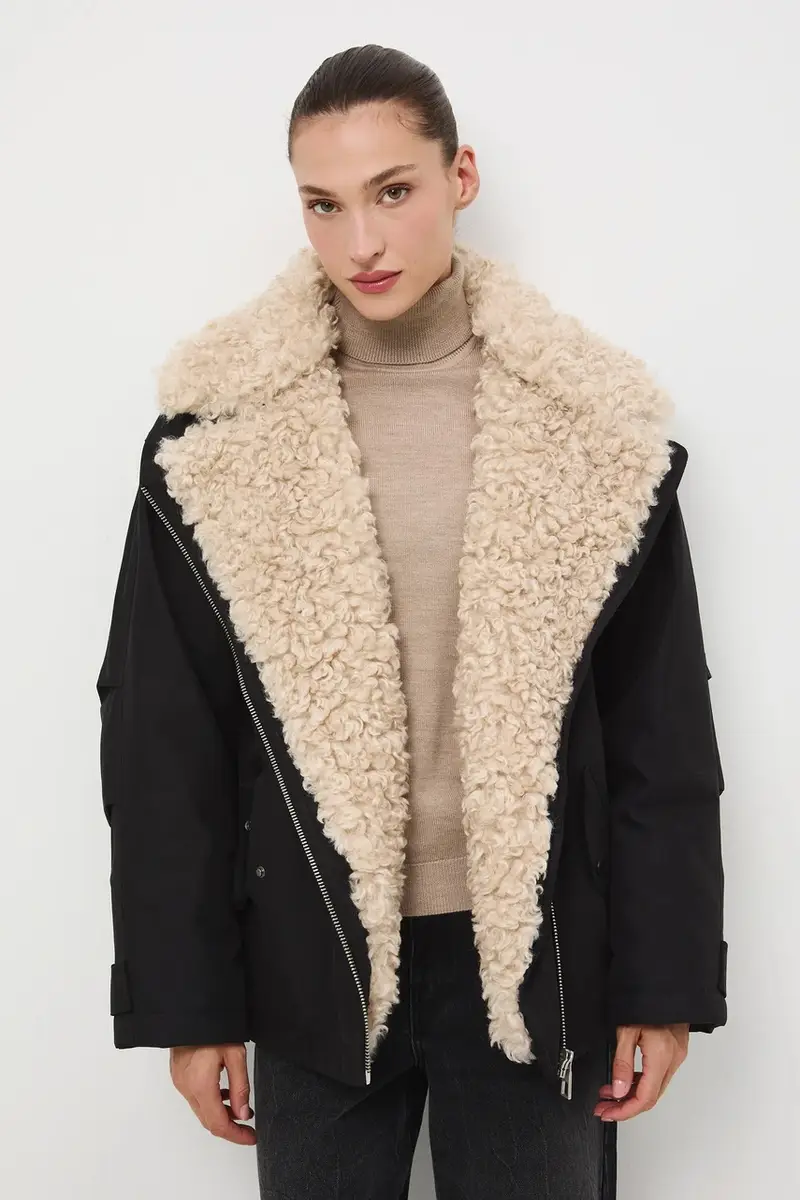 giacca da motociclista Nero miniatura 2