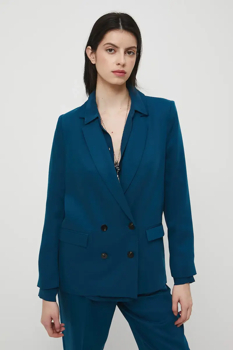 giacca donna colore verde Turchese miniatura 2