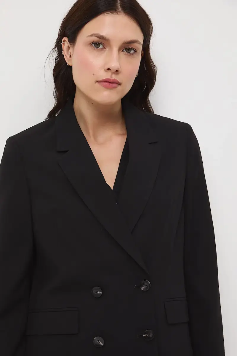 giacca doppiopetto donna colore nero miniatura 4