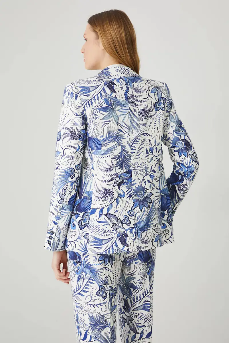 giacca in lino misto colore bianco miniatura 3