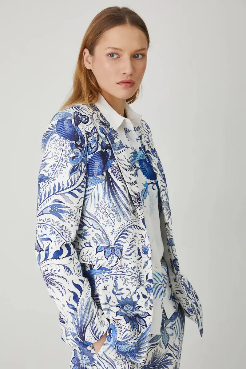 giacca in lino misto colore bianco