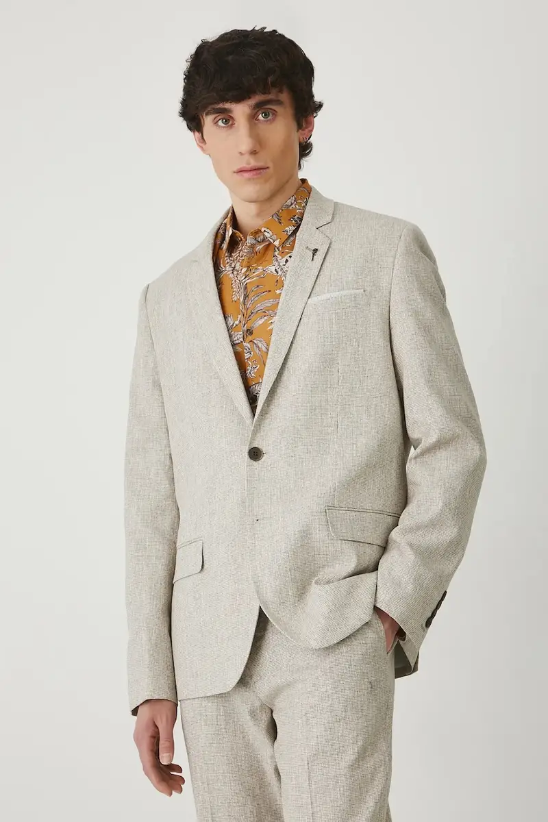 giacca in lino misto uomo colore marrone