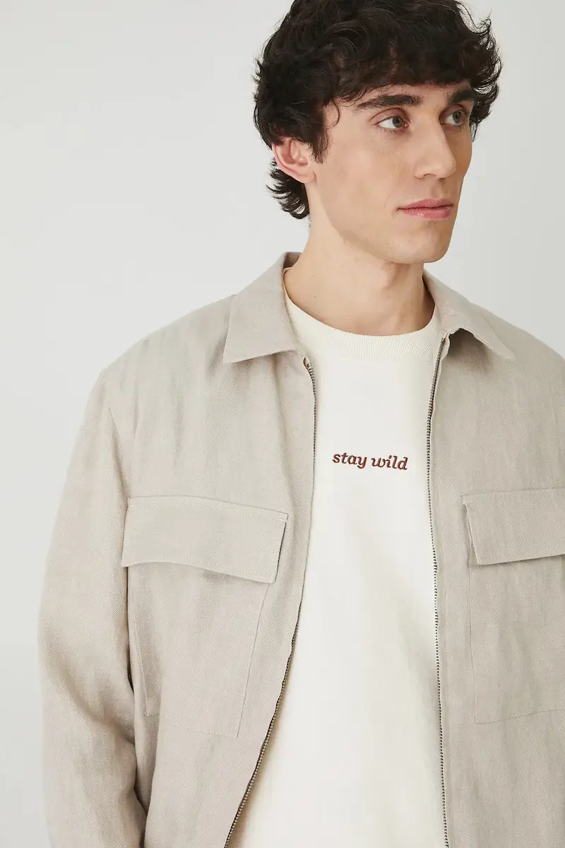 giacca in lino uomo colore beige miniatura 4