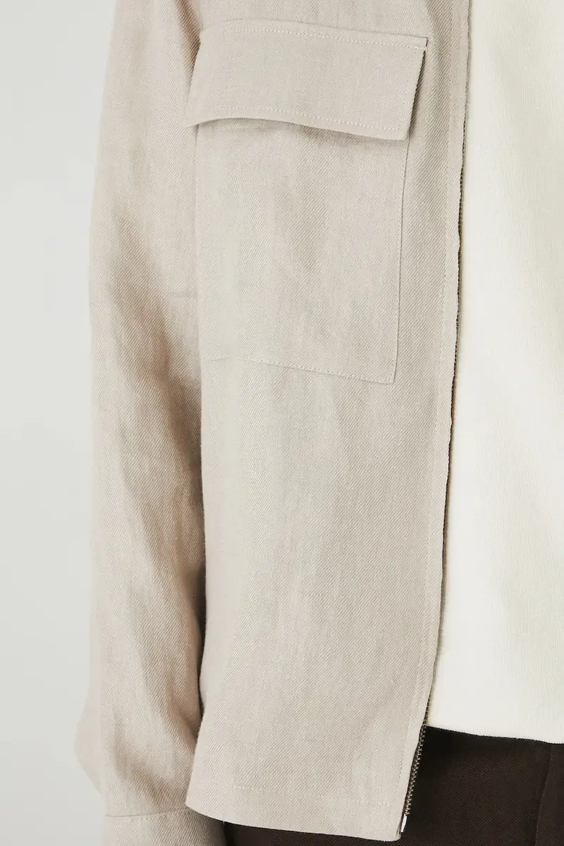 giacca in lino uomo colore beige miniatura 5