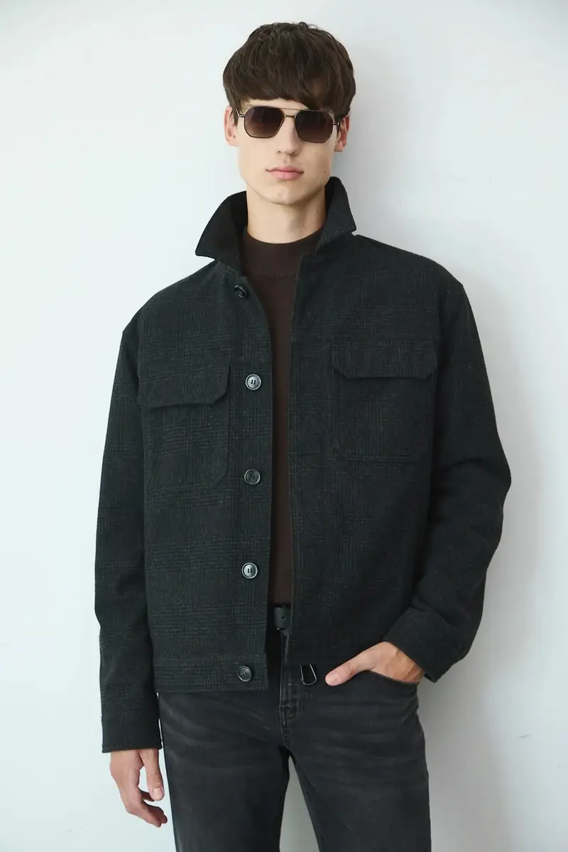 giacca in misto lana uomo colore grigio miniatura 2