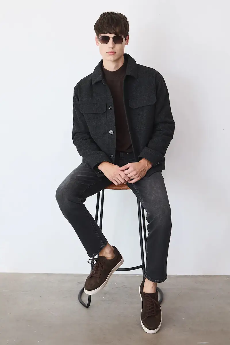 giacca in misto lana uomo colore grigio