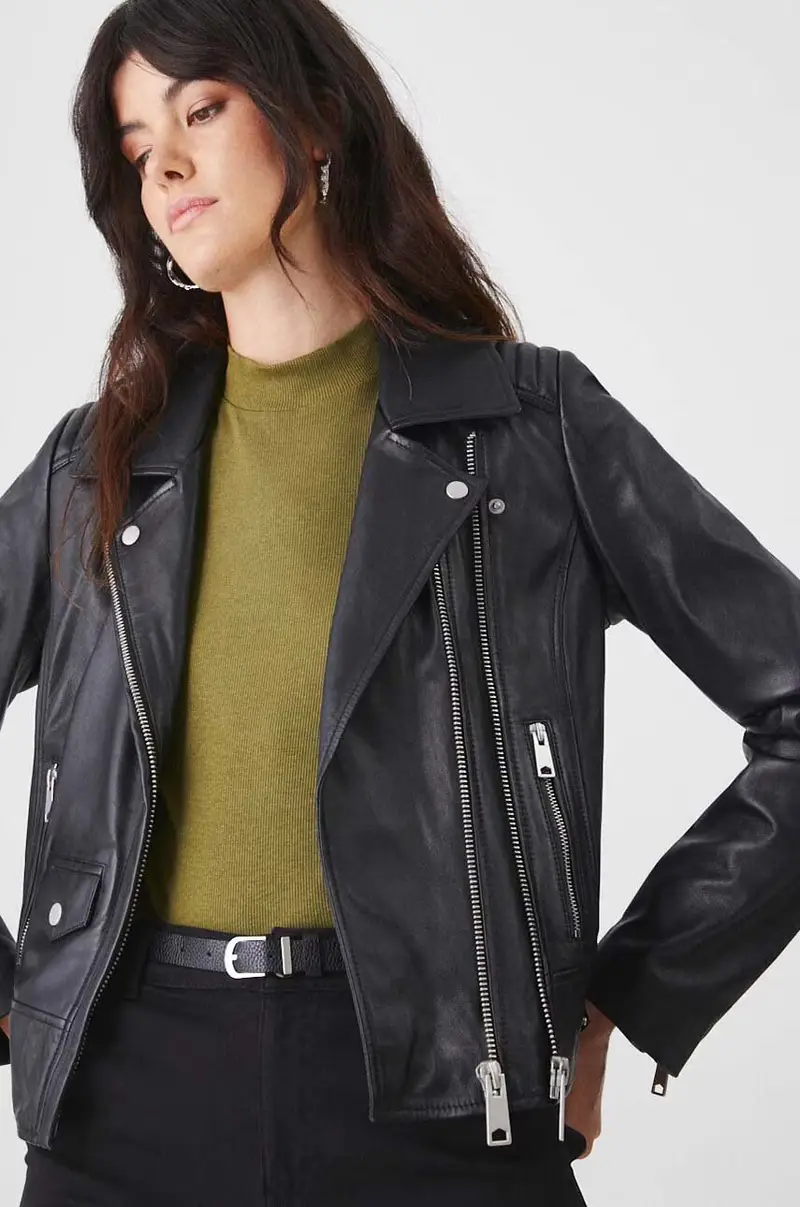 giacca in pelle donna colore nero