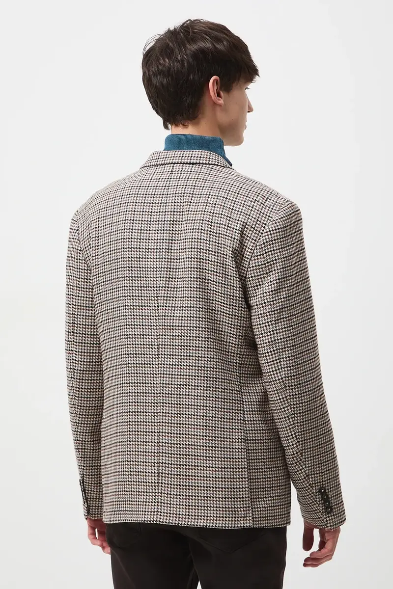 Medicine Giacca marrone slim fit con spalline imbottite miniatura 3