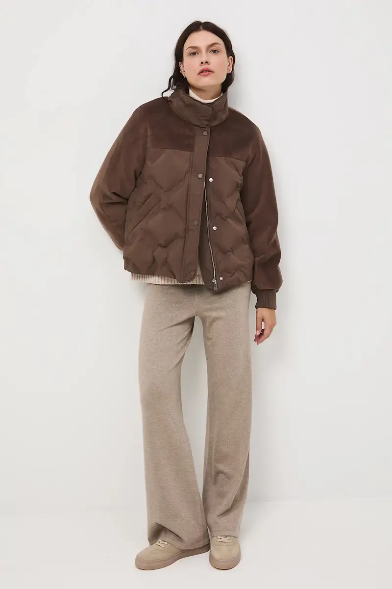 Medicine Giacca marrone per donna in tessuto tecnico miniatura 2