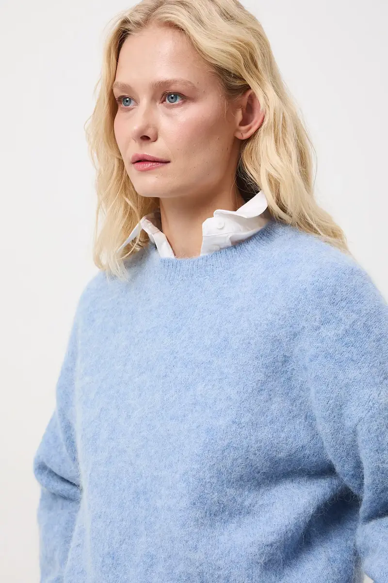 maglione con lana di alpaca Blu miniatura 4