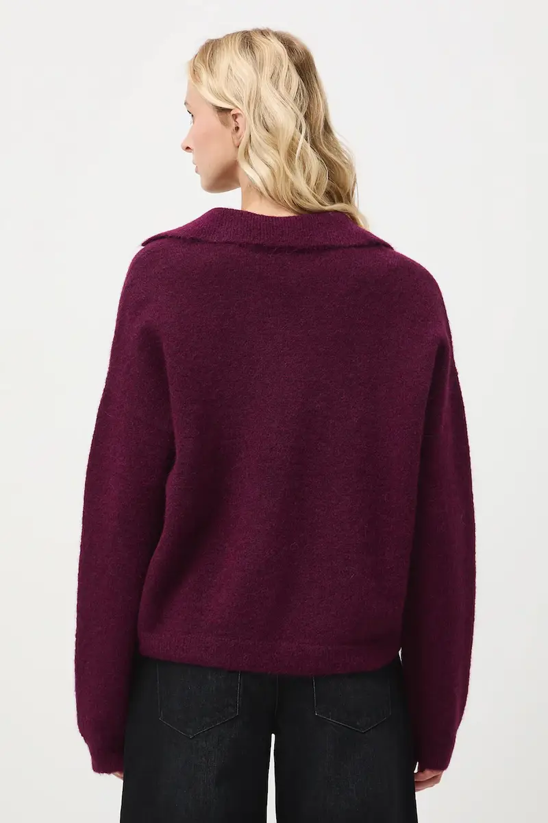 maglione con lana di alpaca colore granata miniatura 4