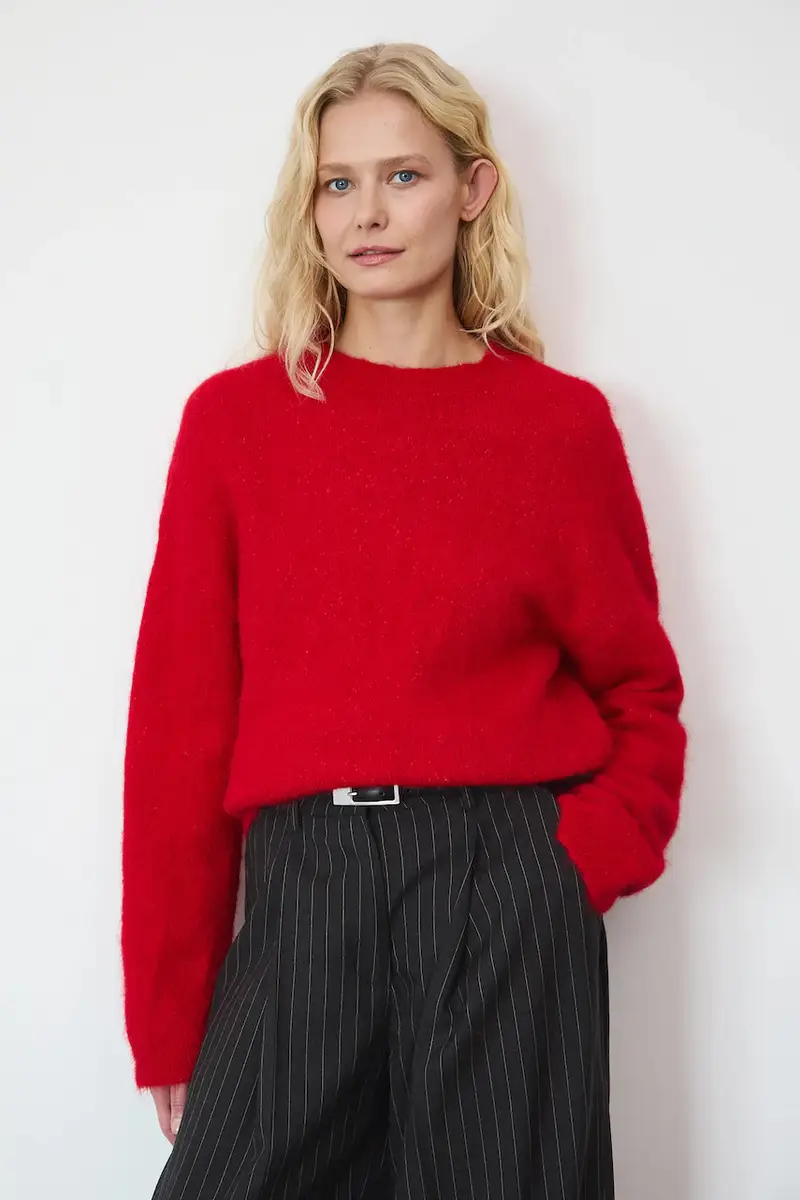 maglione con lana di alpaca Rosso miniatura 4