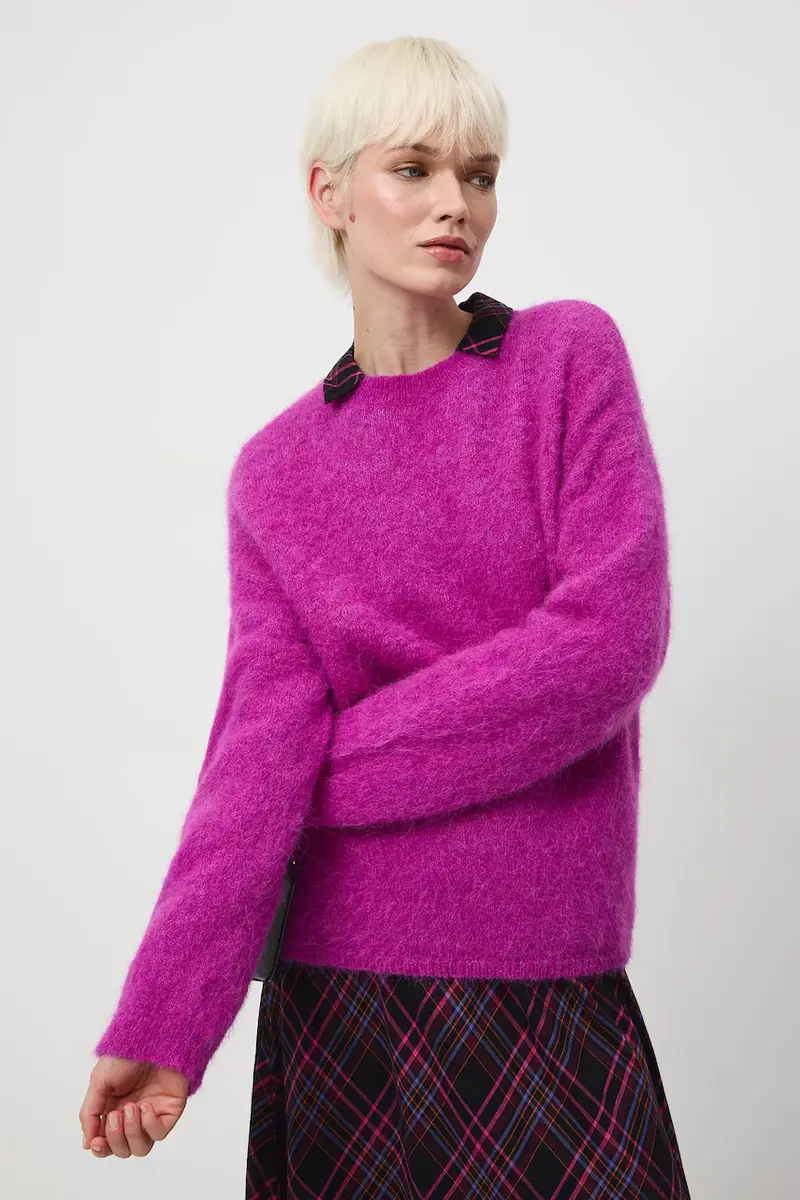 maglione con lana di alpaca Violetto miniatura 2