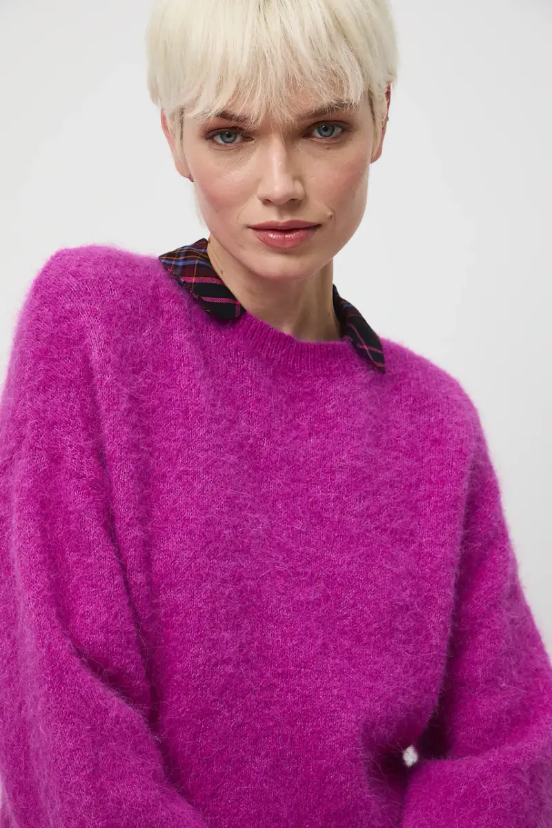 maglione con lana di alpaca Violetto miniatura 4