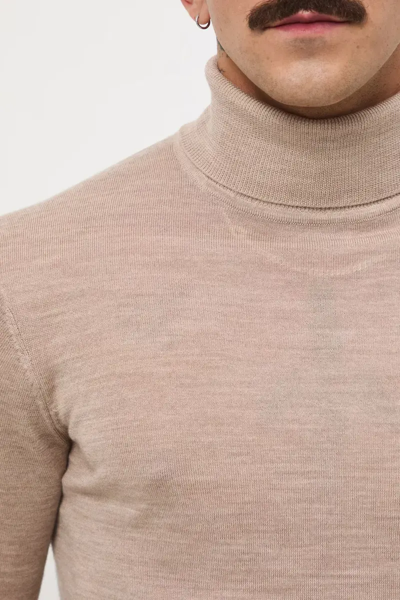 maglione in lana merino Beige miniatura 5