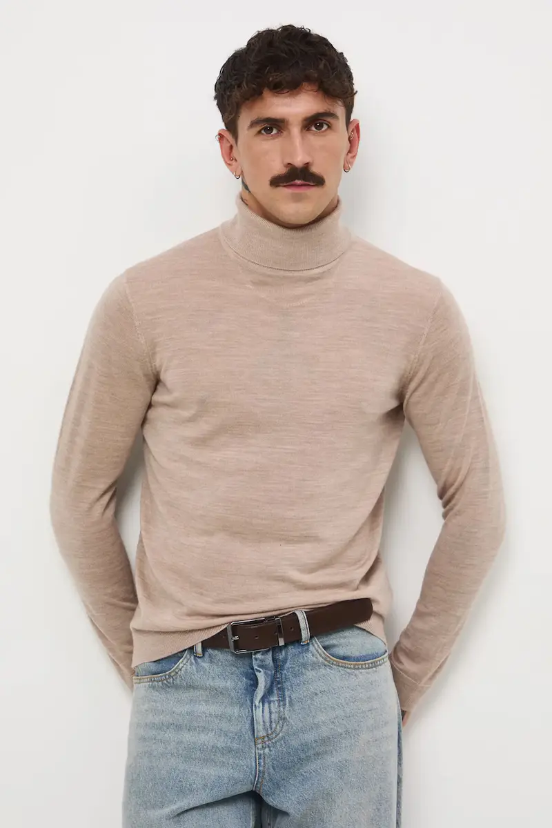 maglione in lana merino Beige