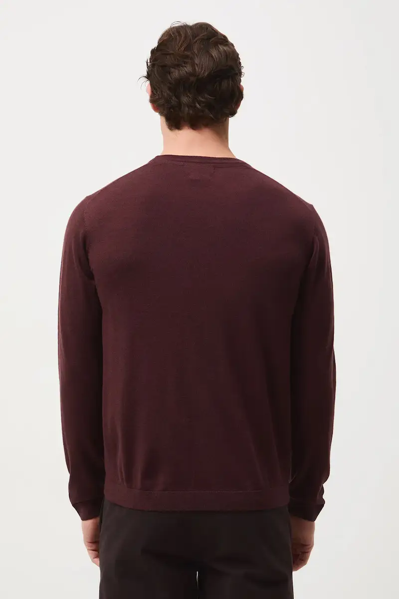 maglione in lana merino Marrone miniatura 4