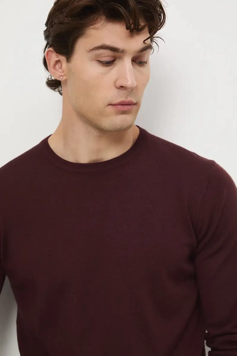 maglione in lana merino Marrone miniatura 5