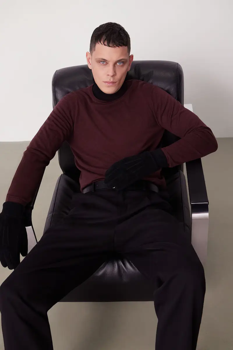 maglione in lana merino Marrone