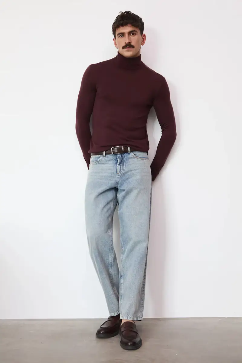 maglione in lana merino Marrone miniatura 2