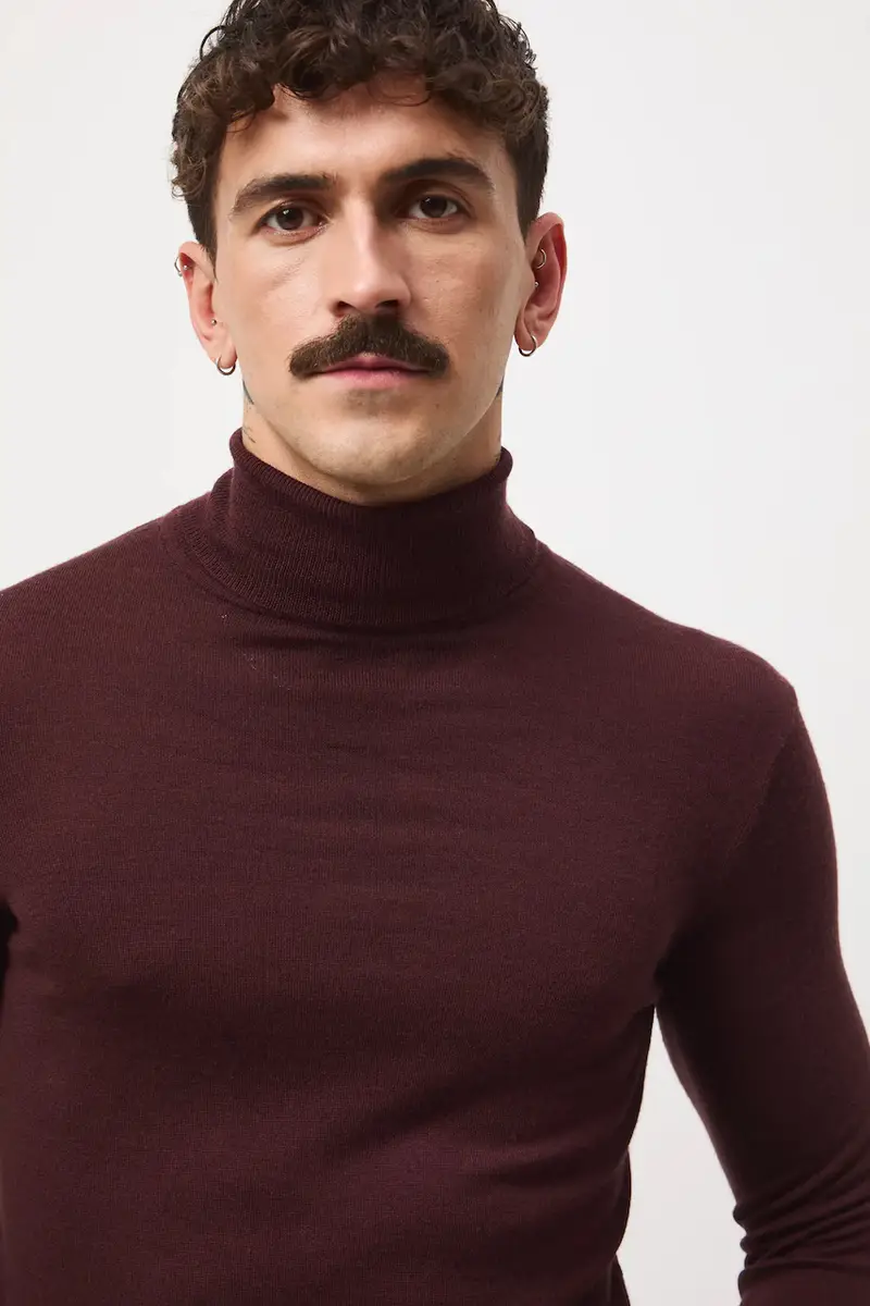 maglione in lana merino Marrone miniatura 4