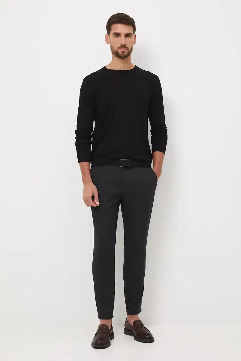 maglione in lana merino Nero miniatura 2