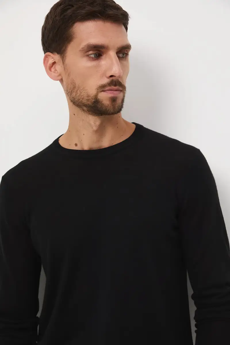 maglione in lana merino Nero