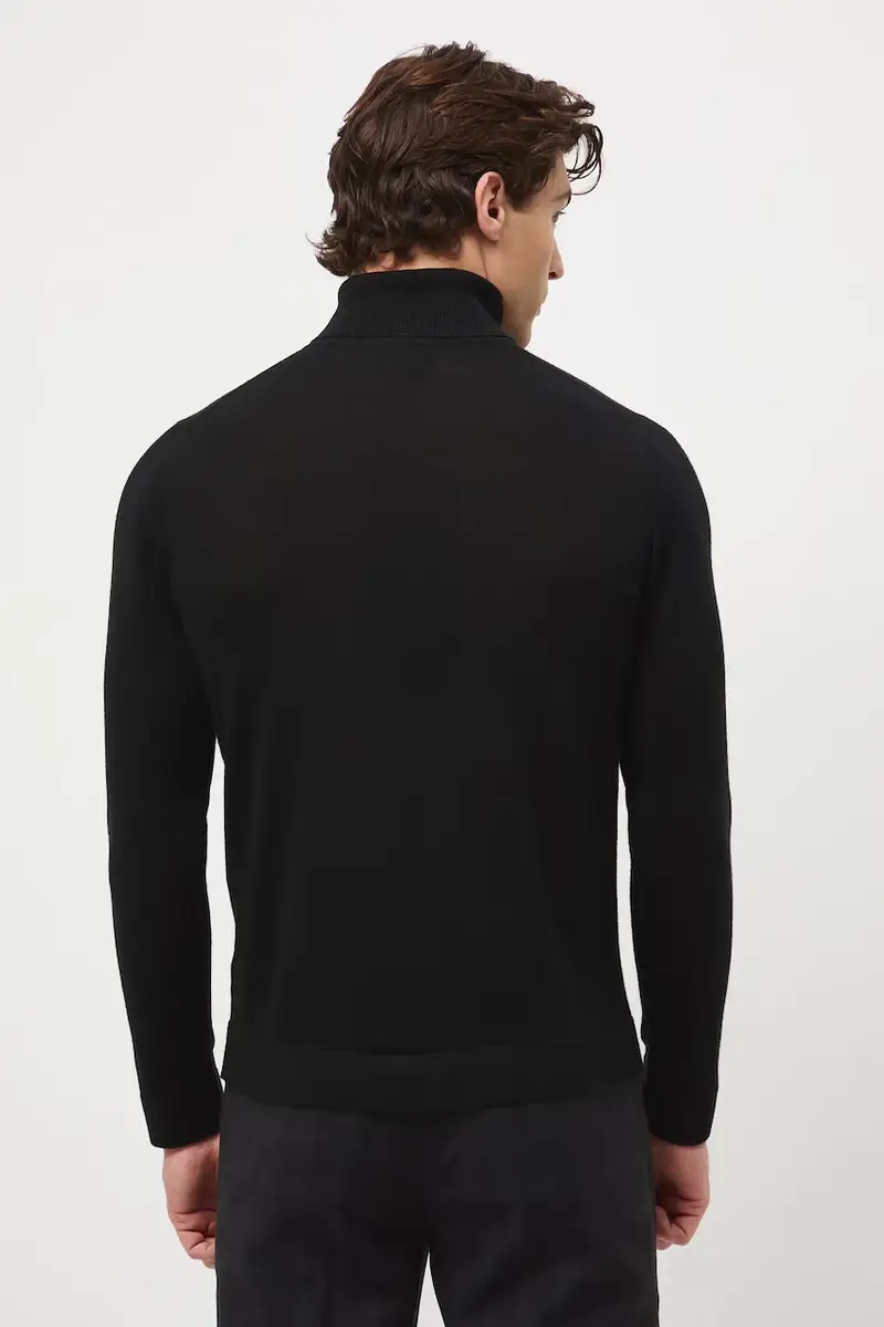 maglione in lana merino Nero miniatura 3