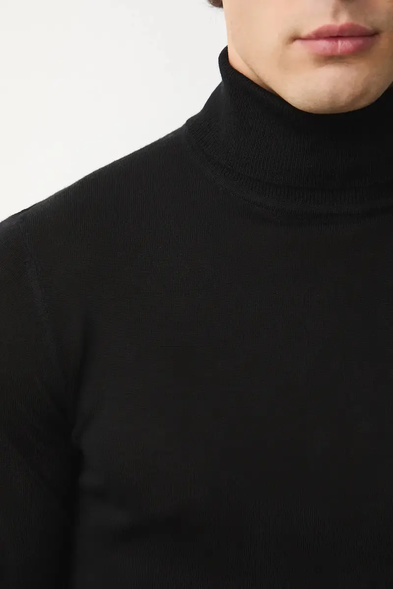 maglione in lana merino Nero miniatura 5