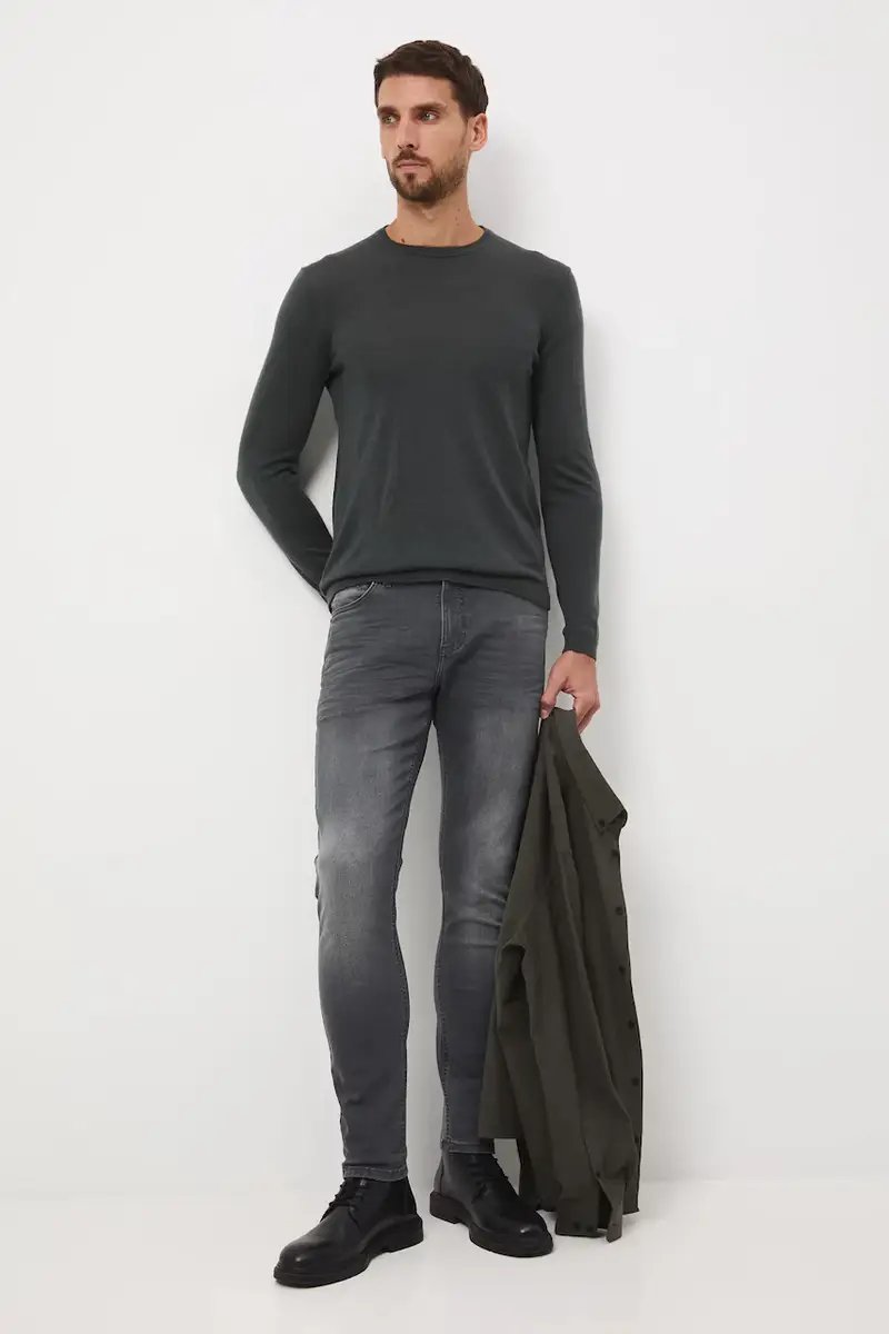 maglione in lana merino Verde miniatura 2