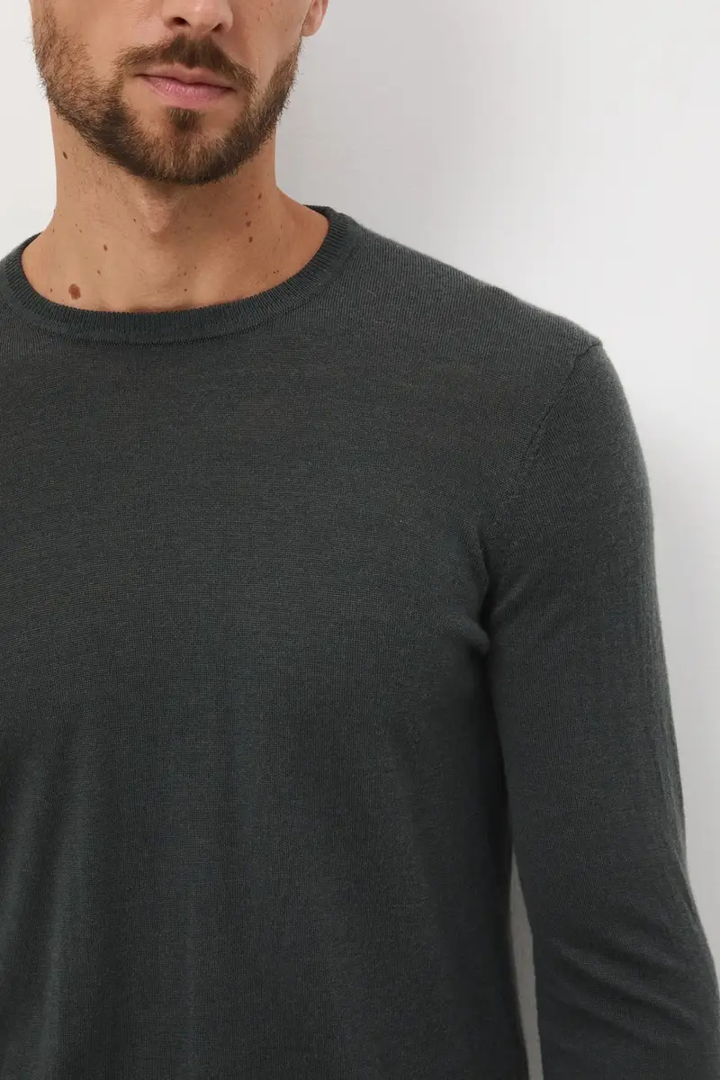 maglione in lana merino Verde miniatura 5