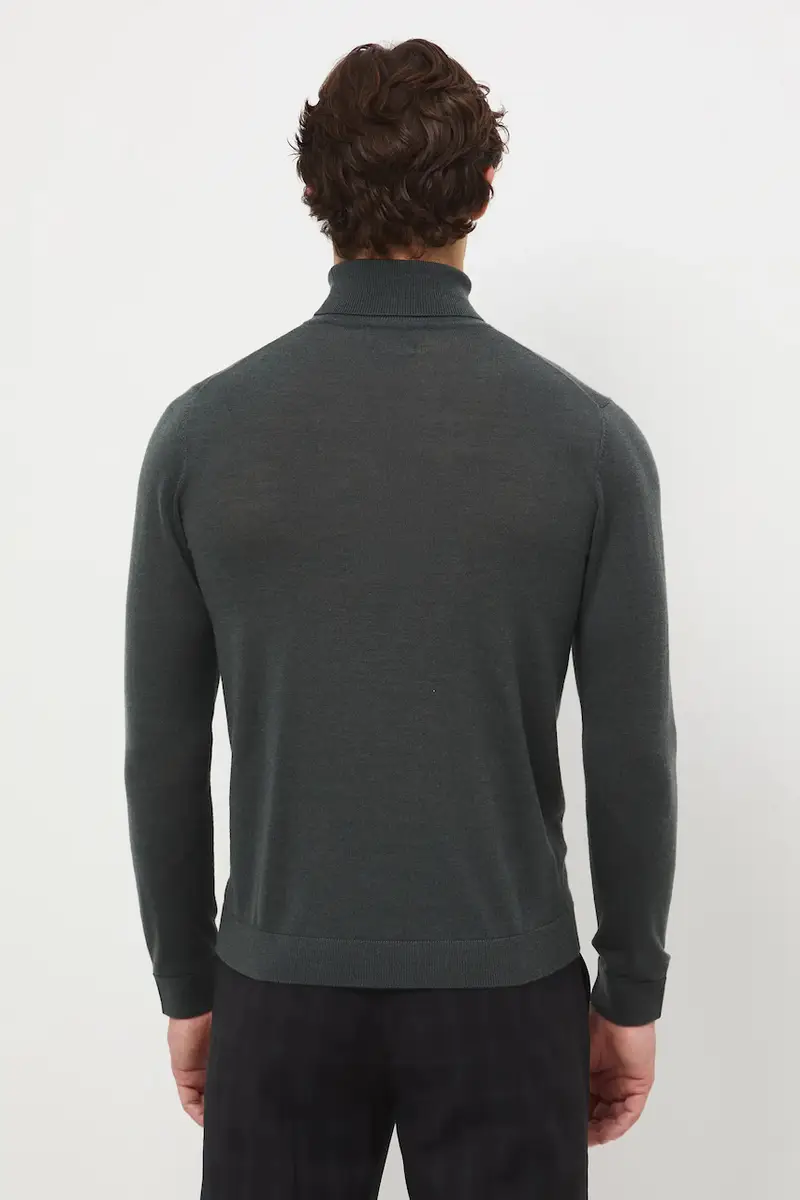 maglione in lana merino Verde miniatura 3