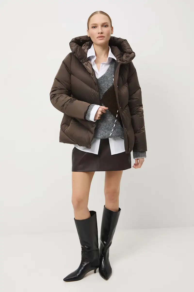 Medicine Piumino marrone oversize per donna