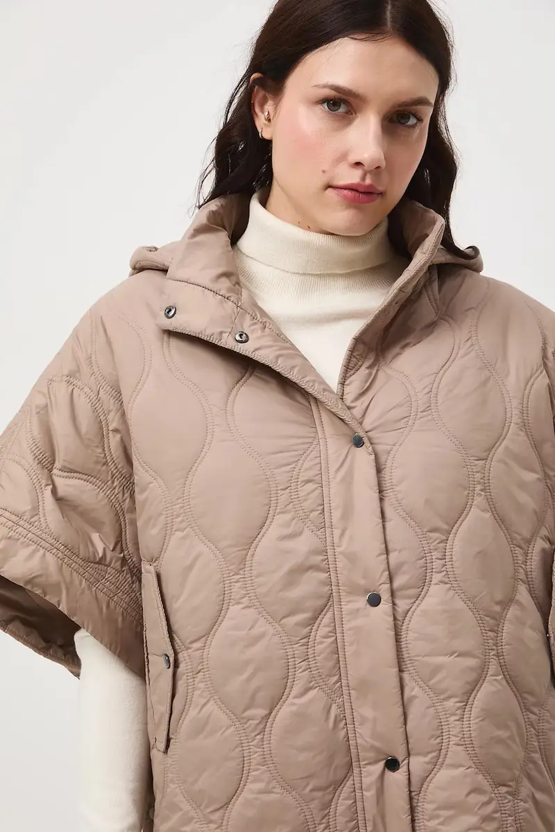 poncho colore beige miniatura 4