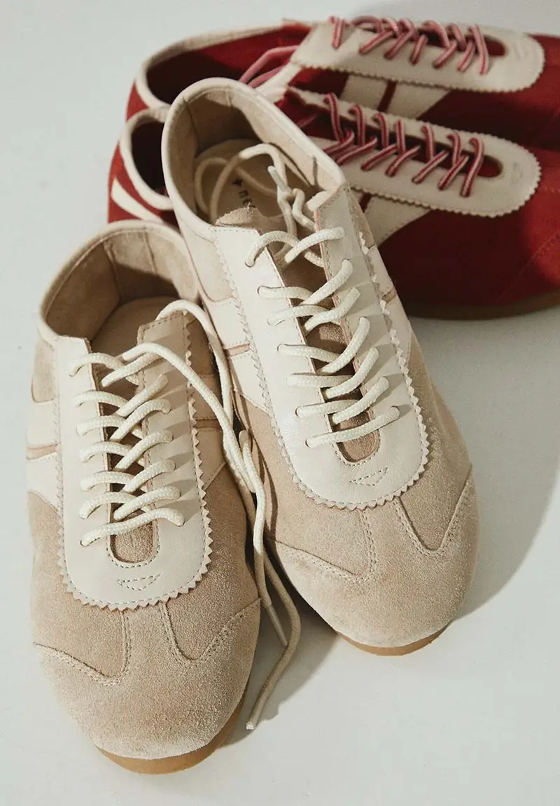 sneakers in camoscio colore beige miniatura 4