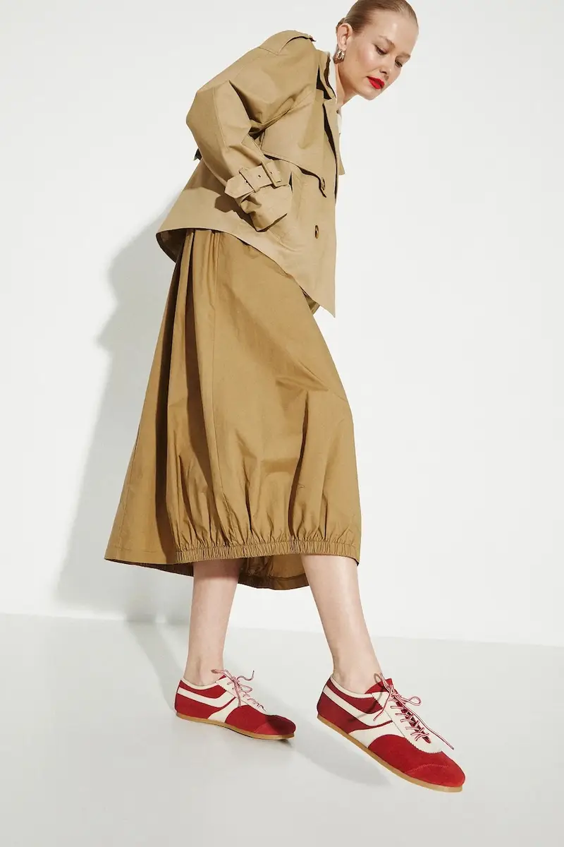 sneakers in camoscio colore rosso