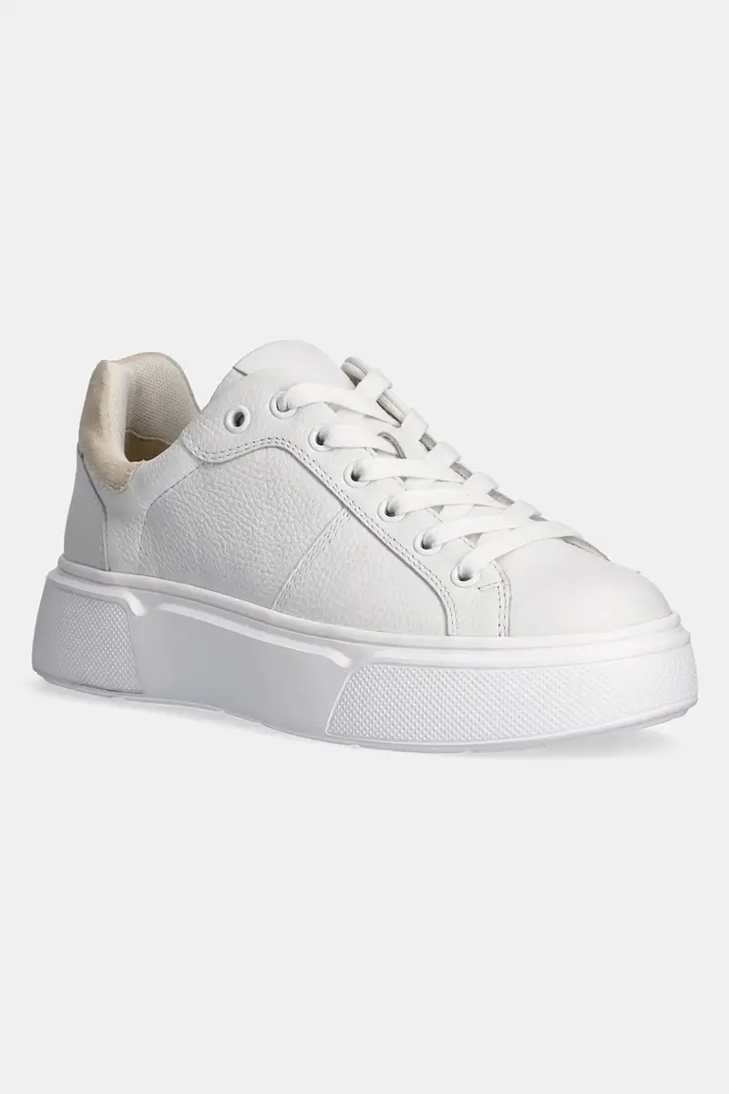 sneakers in pelle donna colore bianco miniatura 2