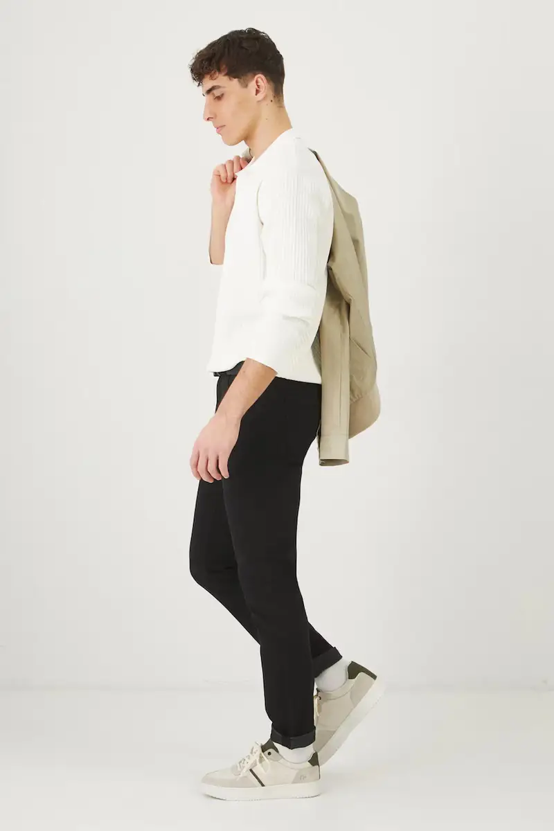 sneakers in pelle uomo colore bianco