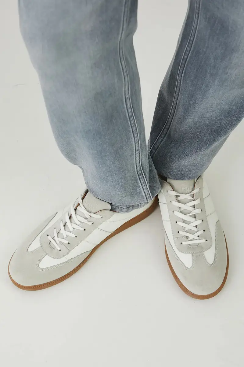 sneakers in pelle uomo colore bianco