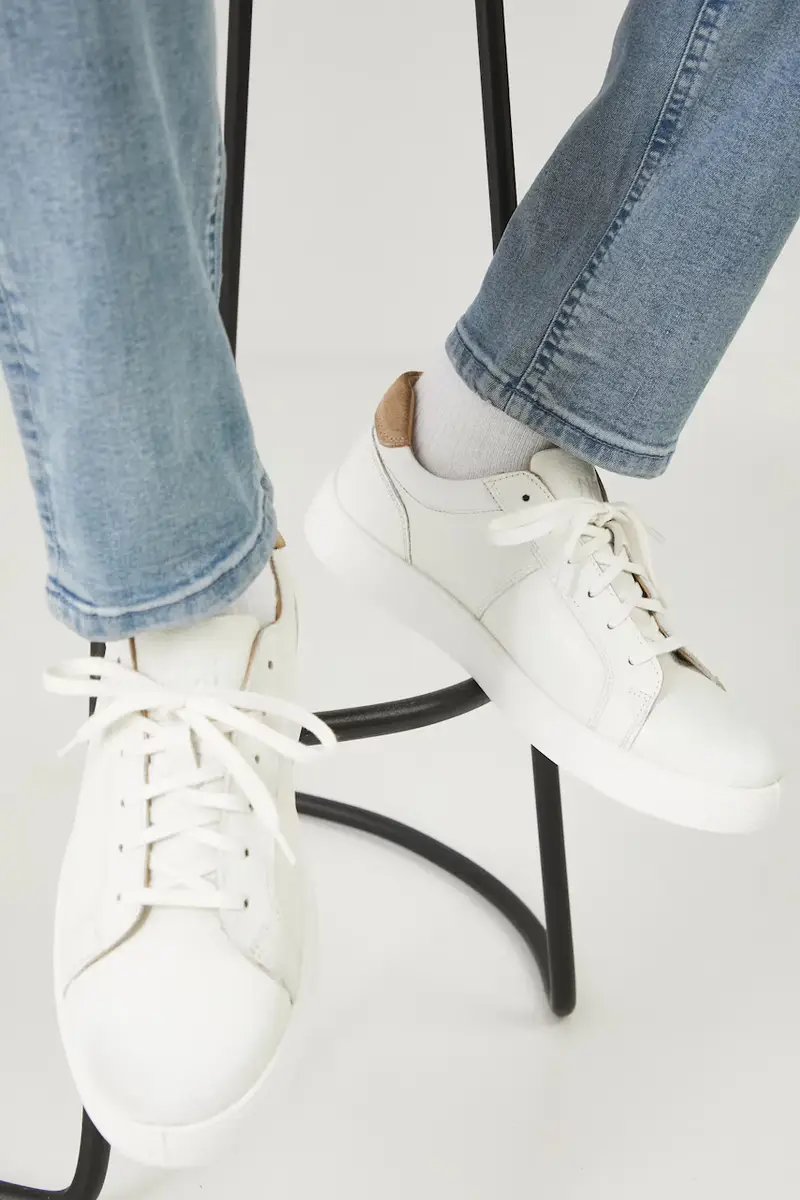 sneakers in pelle uomo colore bianco