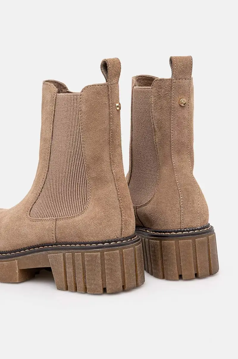 stivaletti alla caviglia in camoscio donna colore beige miniatura 4