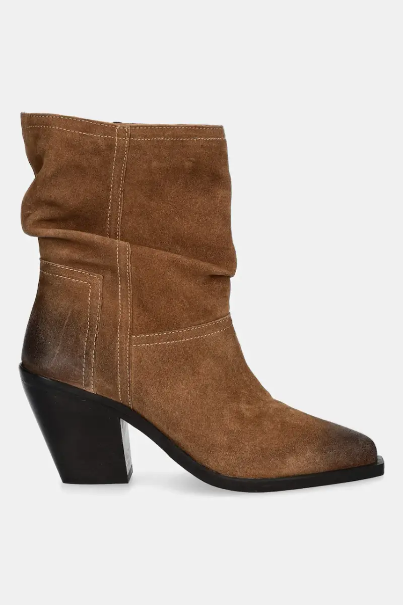 stivaletti alla caviglia in camoscio Marrone miniatura 3