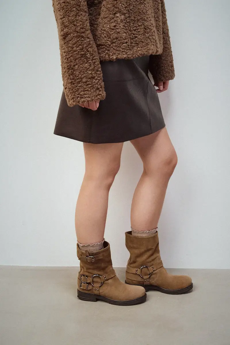 stivaletti alla caviglia in camoscio Marrone