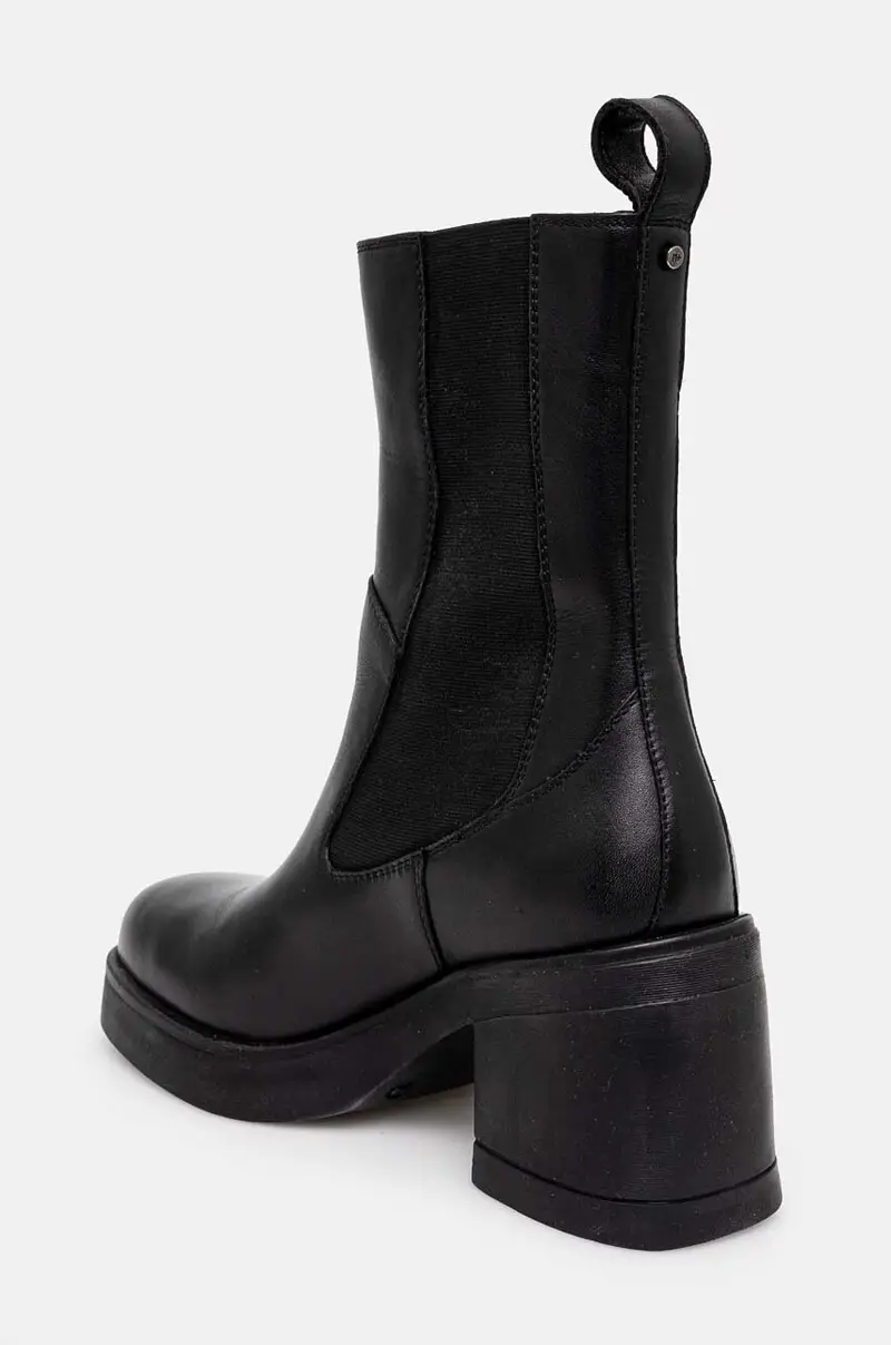 stivaletti alla caviglia in pelle colore nero miniatura 5