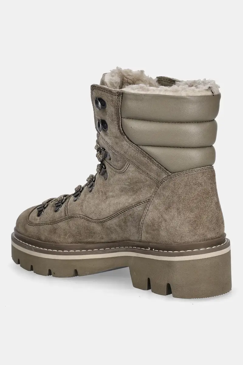 stivaletti alla caviglia in pelle donna colore beige miniatura 3