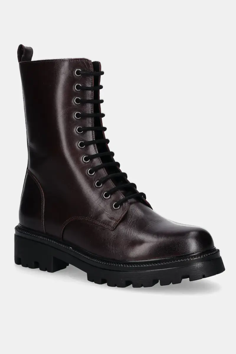 stivaletti alla caviglia in pelle donna colore granata miniatura 2