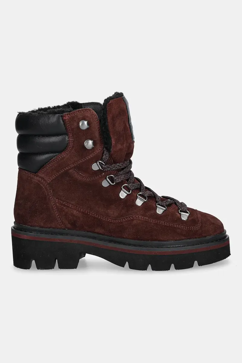 stivaletti alla caviglia in pelle donna colore granata miniatura 2