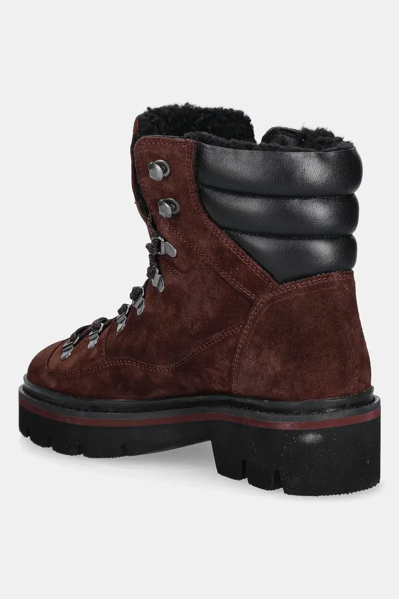 stivaletti alla caviglia in pelle donna colore granata miniatura 3