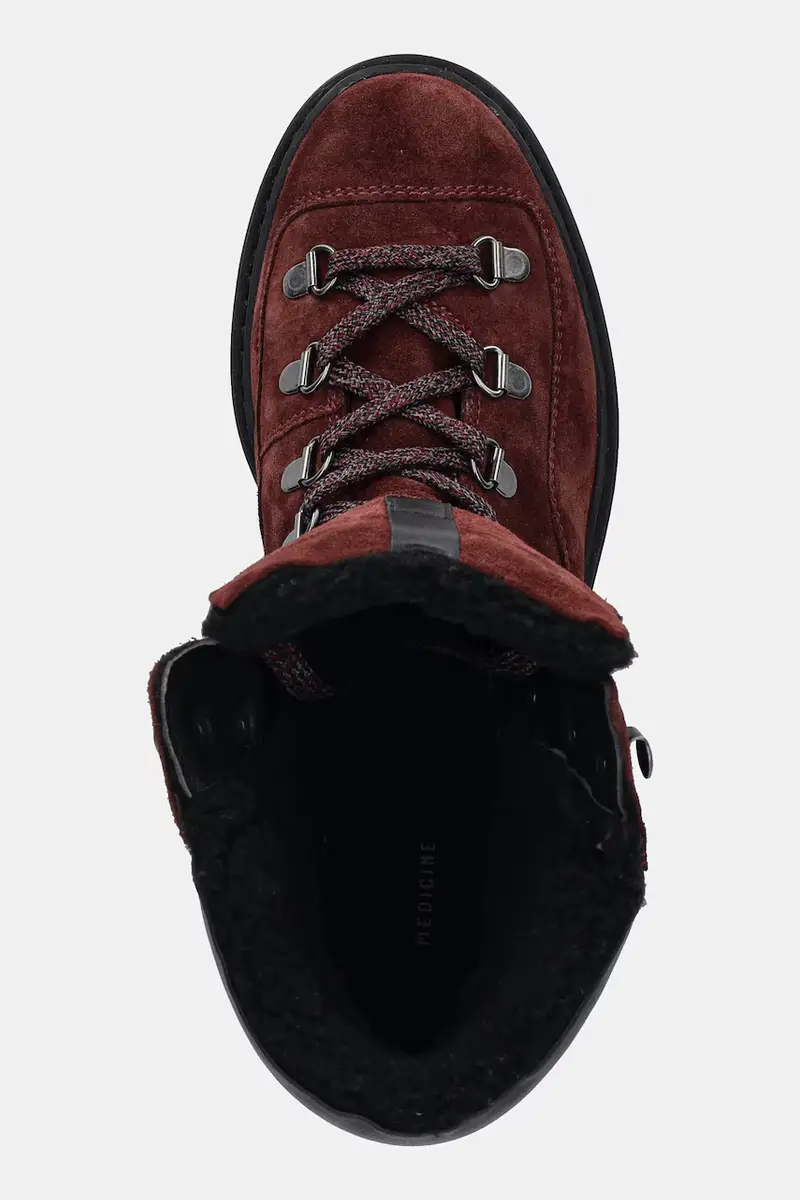 stivaletti alla caviglia in pelle donna colore granata miniatura 4